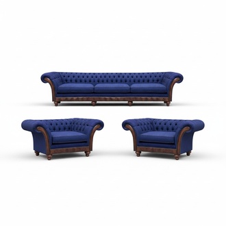 Designer Living Room Chesterfield Sofa Set Luxury Sofas Armchairs 3-piece