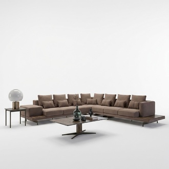 Designer living room set 3-piece corner sofa L-shape coffee table