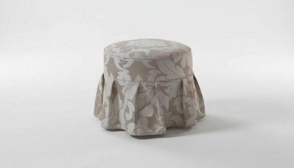 Designer luxury footstool round cushion pouf seat stool textile furniture