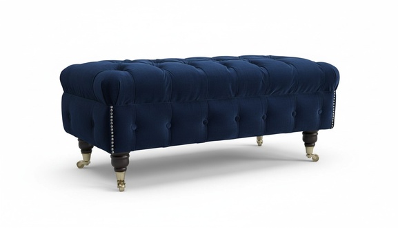 Designer luxury stool upholstery Chesterfield seat textile relax side sofa new
