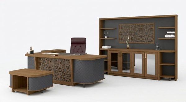 Designer office set study furniture luxury set desk 4pcs