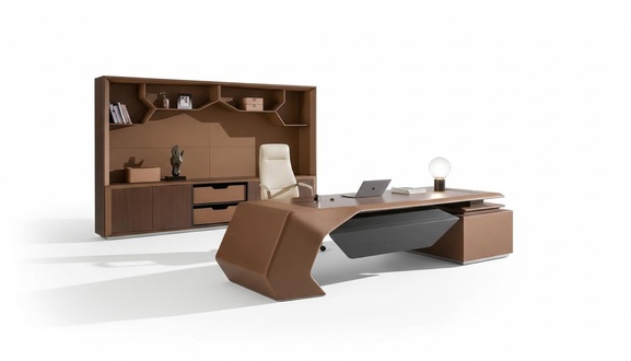 Designer office work room set, shelf, table, cabinet, complete set of furniture, 3 pieces. New