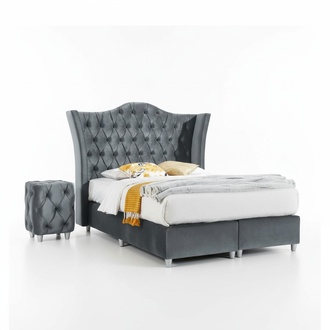 Designer bedroom set luxury bed 2x bedside table wood completely new