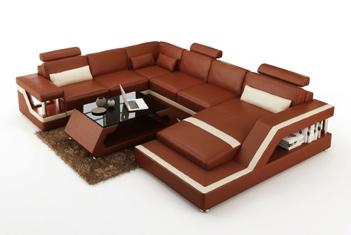 Designer Sofa Corner Sofa Living Area Big Modern Leather Sofa Couch Patented NEW