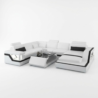 Designer Sofa Corner Sofa Living Area Big Modern Leather Sofa + USB, Patented NEW