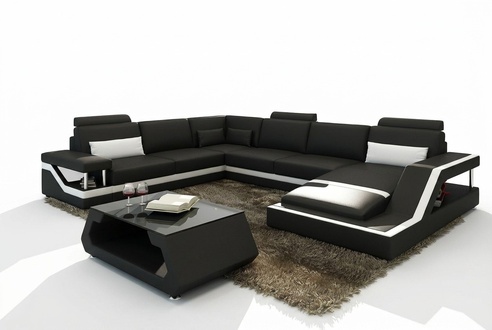 Designer Sofa Corner Sofa Living Area Big Modern Leather Sofa +USB Patented NEW