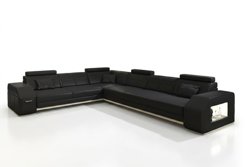 Designer Sofa Couch Corner Sofa Leather Textile Upholstery Set Living Room Landscape L Shape
