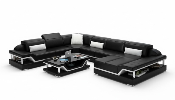 Designer sofa couch corner sofa with ottoman upholstery set living landscape U-shape