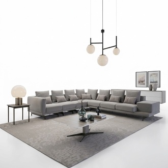 Designer sofa Couch corner sofa L-shapeTextile upholstery living room