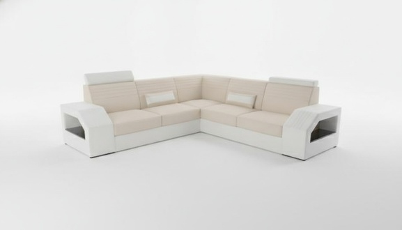 Textile Upholstered Seating Set Living Area L Shape Designer Sofa Couch Corner Sofa Leather