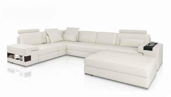 Designer Sofa Couch Corner Sofa with Stool Upholstery Living Room Sofa L-Shape