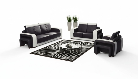 DESIGNERSOFA 3+2+1 LEATHER SET LEATHER SOFA COUCH UPHOLSTERED SET LEATHER SOFA