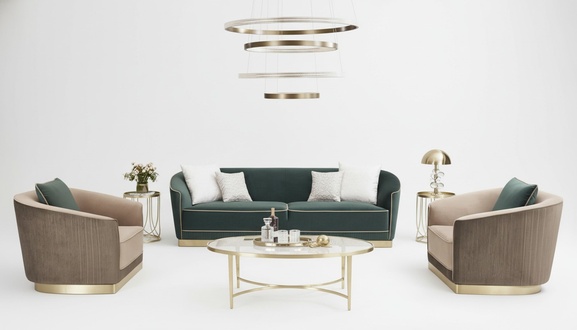 Designer sofa sofa set 3+1+1 seater couch upholstery set