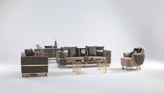Designer sofa set 3+3+1 seater couch upholstery seating set new
