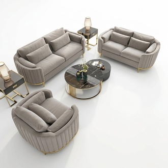 Sofa Set Designer 3+2+1 Seater Sofa Couch Fabric Set Upholstery Set Modern