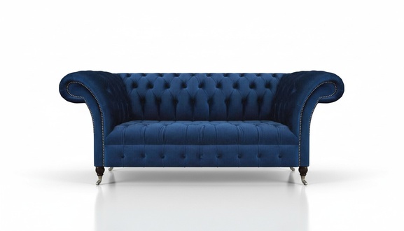 Designer sofa three-seater Chesterfield couch furnishing living room upholstered furniture