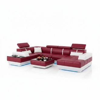 Designer Sofa + USB, upholstered set leather sofa sofas new living landscape corner couch