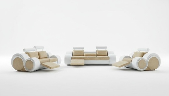 DESIGNER SOFA with USB RELAX COUCH UPHOLSTERY SET TEXTILE NEW SOFA SET 3/2/1