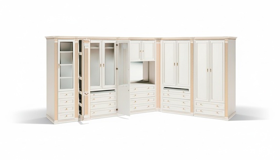 Designer solid wood wardrobe bedroom furniture luxury decor