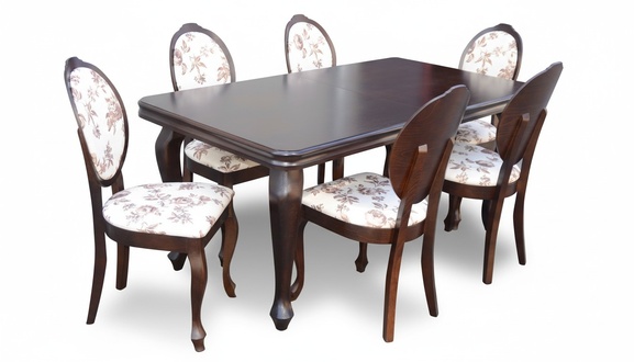 Designer Table + 6 Chairs Sets Complete Living Room Dining Room Chair Upholstery