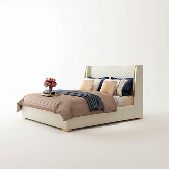 Designer upholstered bed bed fabric beds wood luxury double bed 180x200cm double bed