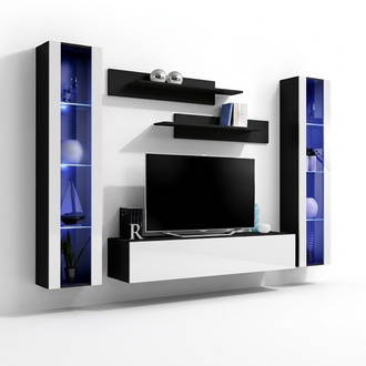 Designer Living Wall TV Stand Wood Wall Shelves Living Room Furniture Style