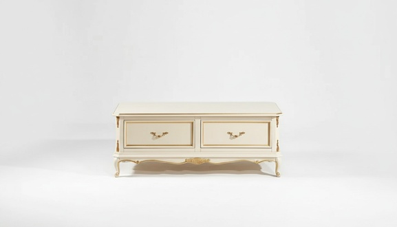 Designer White Luxury Coffee Table for Living Room Classic Wooden Table