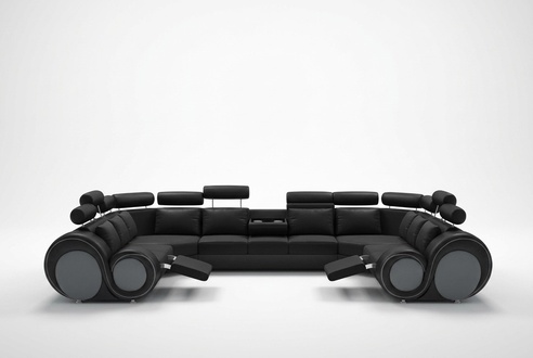 Designer XXL Living Landscape Sofa with USB Upholstered Set Corner Sofa Fabric Textile