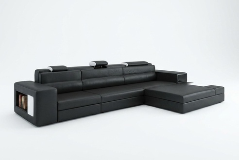 Design sofa sofa couch USB upholstered corner sofa set living landscape leather sofa LED