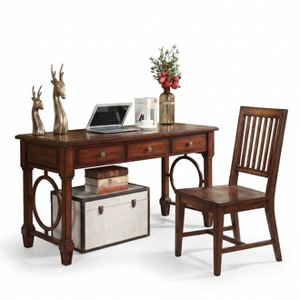Desk 2pcs. set office furnishing table wood design furniture cabinet computer