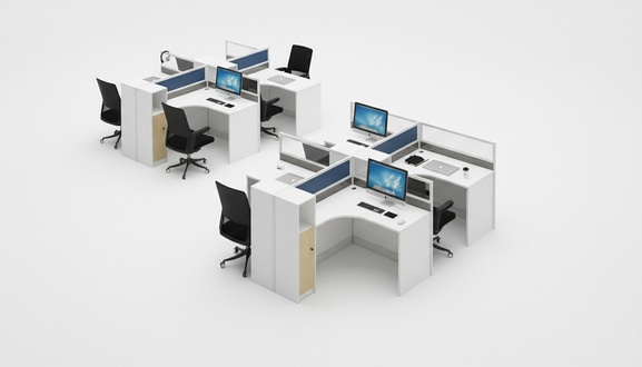 Desk 4-person office table work table furniture counter call center furniture