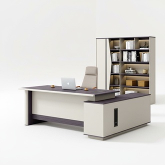Desk and corner desk office furniture 2-piece table with filing cabinet