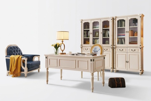Desk Armchair File Cabinet Office Set Classic Office Furnishings New 3 pcs