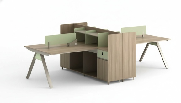Desk Co-Working Table Team Office Desk Community Desk for 4 People