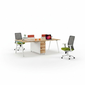 Desk for 4 persons office table large working table wood white