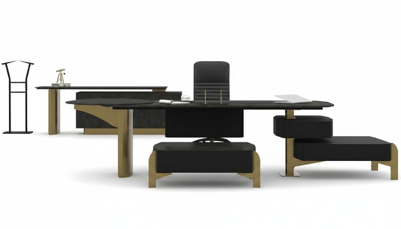 Desk, office cabinet, coffee table, study, luxury office furniture.