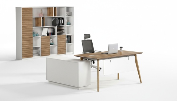 Desk office set wall shelf shelf cupboard 2 pieces office room furniture new