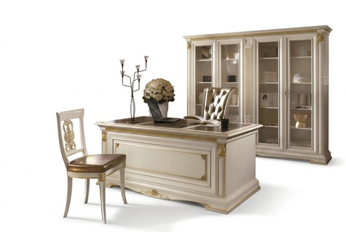 Desk Office Table Noble Real Wood Tables Baroque Rococo Antique Style 186x91cm New