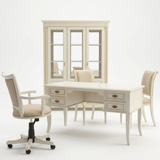 Desk set 3 pcs office set table boss armchair cabinet furnishing new Real wood