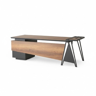 Desk Office Table Room Brown Gray Two-tone Modern Design