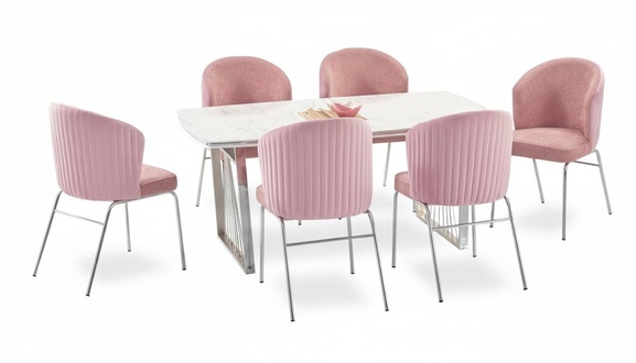 Dining set dining table 6x chairs modern table luxury furniture dining room 7-piece set