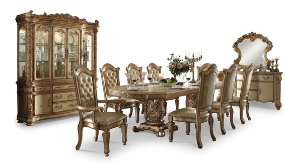 Dining Room 8 Armchairs 9pcs Set Classic Set Dining Table Chair Group Baroque