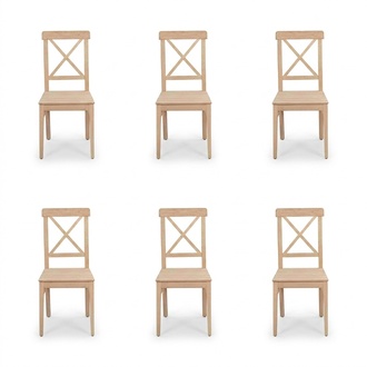 Dining chair Designer Brown 4x Chairs Wooden Chair Luxury Single Seater Without Armrests