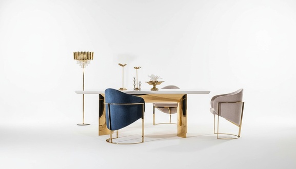 Dining Chair Luxury Chair Metal with Textile New Chairs Style Modern