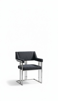 Dining Chair Luxury Metal with Textile Chairs Style Modern Armchair