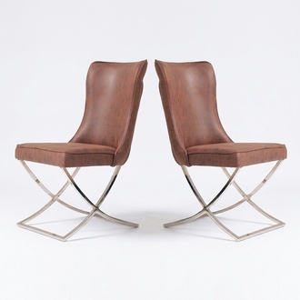 Dining Room Chair Set Armchair Gastro Design 2x Chairs Group Upholstery