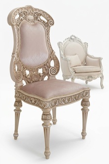 Dining Chairs Wood Luxury Armchair Chair White Living Room Italian Furniture New