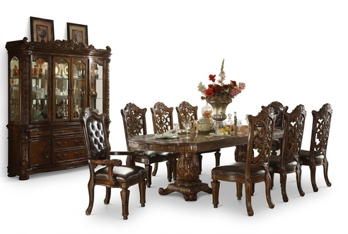 Dining Room Complete Set Table Sideboard 8x Chair Set Glass Cabinet Baroque 10 pcs.