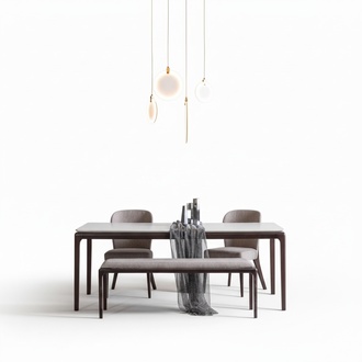 Dining Room Dining Table Luxury Furniture Design Material Wood Modern Grey