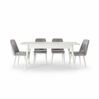 Dining room furniture Dining corner set 7 pcs Dining room Dining table white Chairs